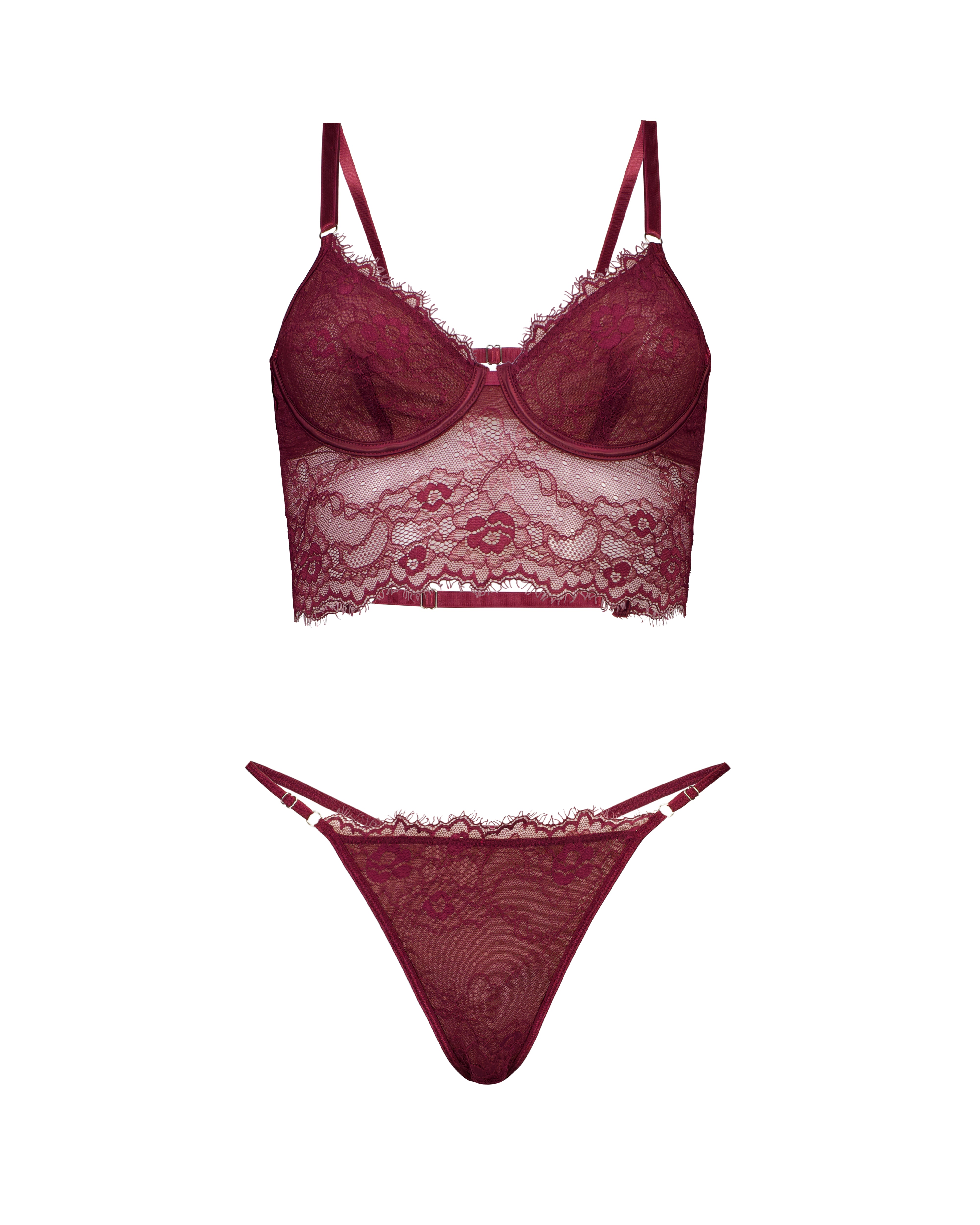 SIGNATURE BURGANDY LACE SET